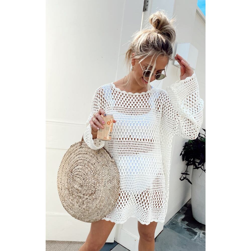 Show Me Your MuMu White Crochet Swim Coverup
